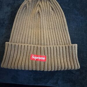 Supreme Brown Ribbed Beanie